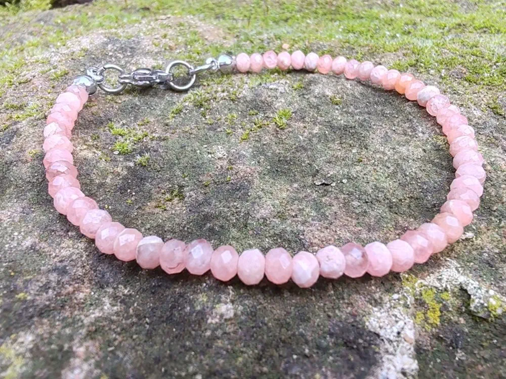 Rodochrozit náramek - broušené rondelky "S Láskou"