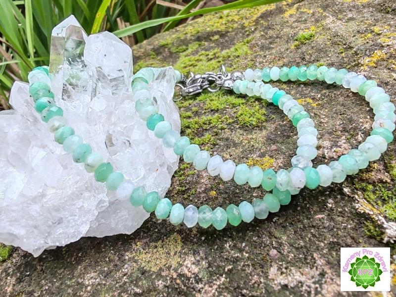 "Elixír emocí" náramek chryzopras, broušené rondelky 4,2mm