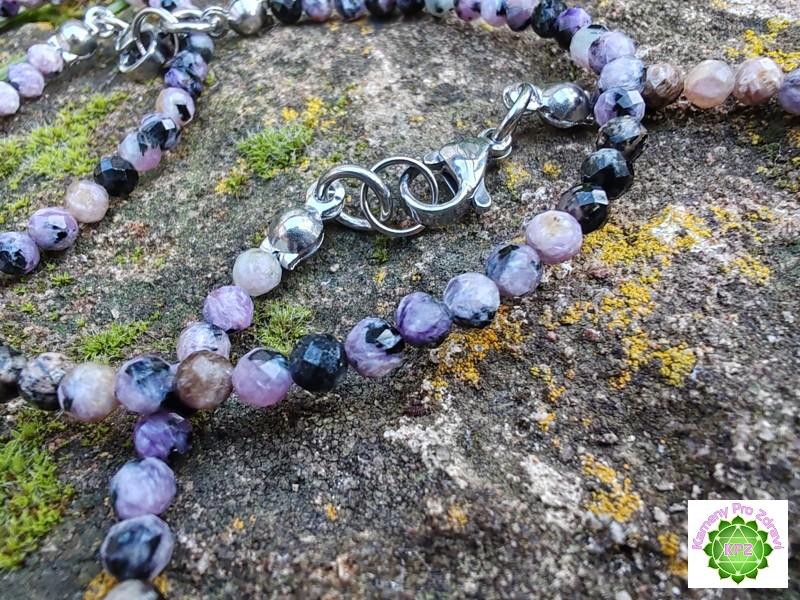 Dárek k nákupu nad 2.500,- "Andělská síla duše" náramek čaroit, broušené kuličky 3,4mm