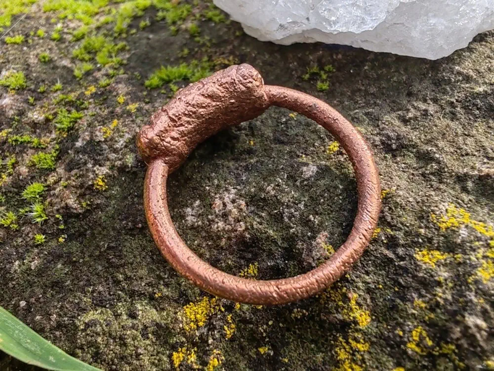 "Turmalínová Trojjedinost" prsten s turmalíny, amulet galvanoplastika