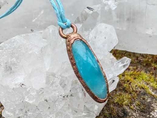 "Nekonečné Nebe" Amulet Hemimorfit galvanoplastika