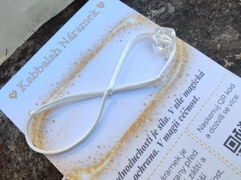 Ochranný bílý Kabbalah náramek Křišťál