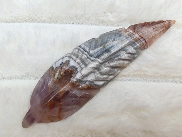 Pírko z ametystového achátu – Andělský talisman harmonie, vhledu a bezpečí *6