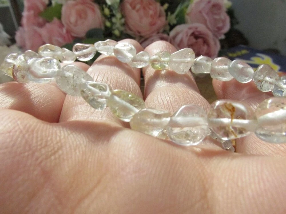 Náramek topaz, tromlíčky "Vnitřní síla a odvaha"
