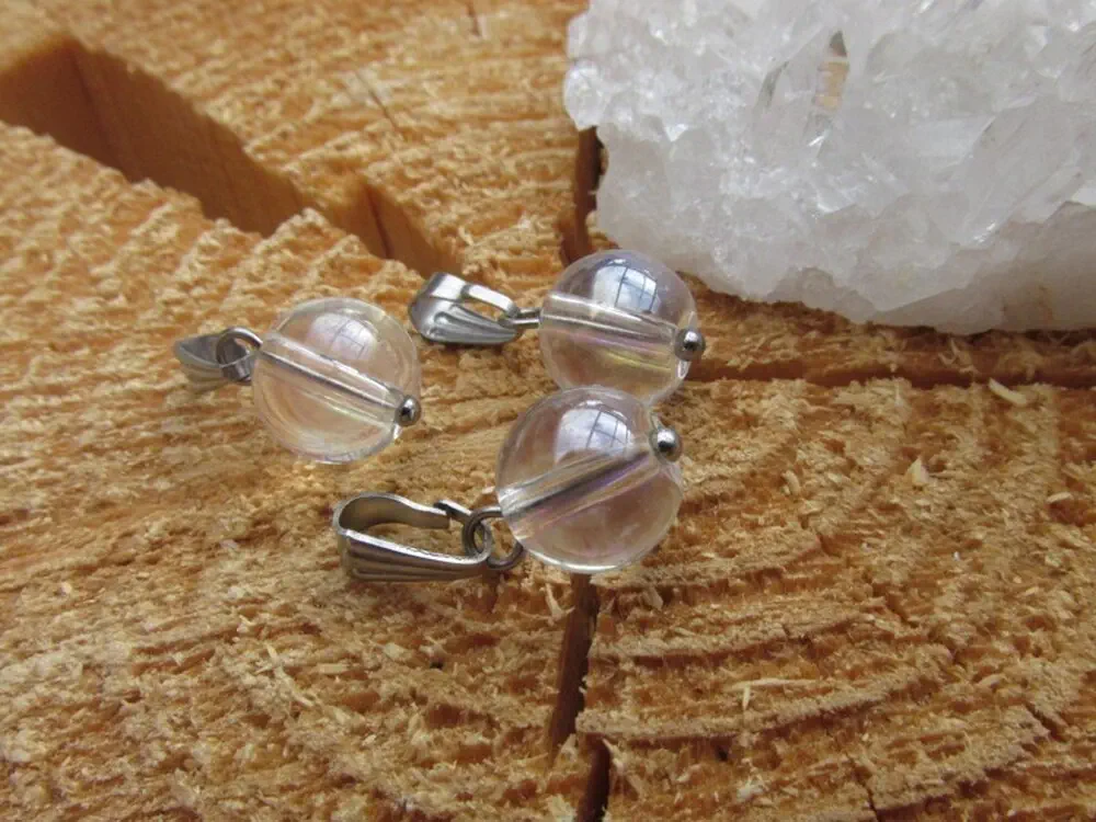 Andělská aura křišťál přívěsek - kulička hladká, 10mm