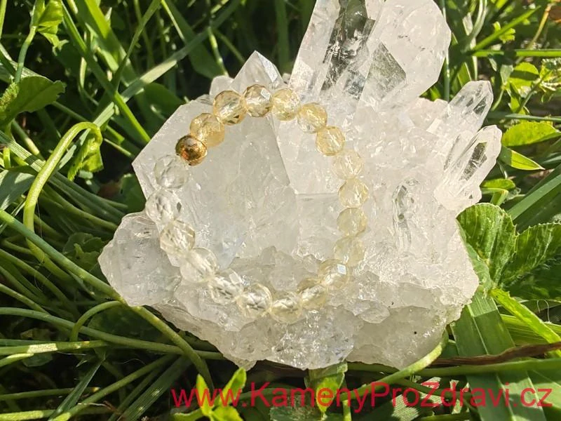 "Osobní slunce" Citrínový prsten, broušené kuličky 3,2mm