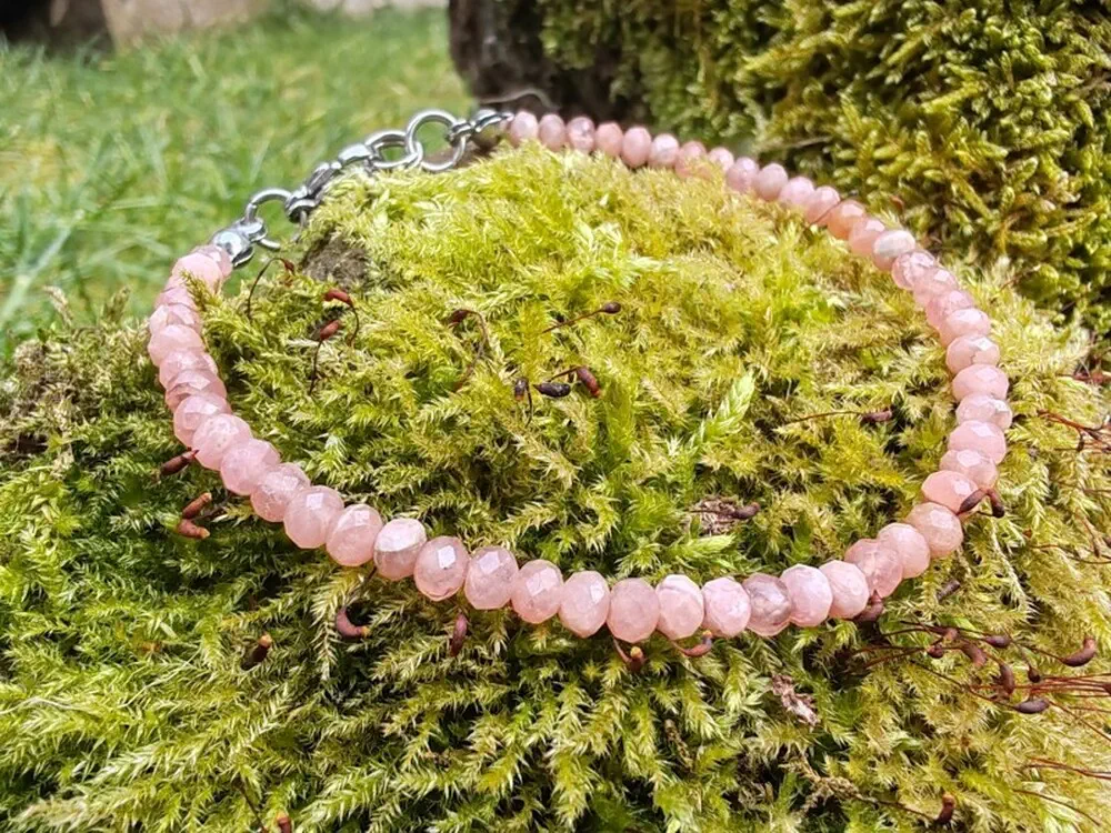 Rodochrozit náramek - broušené rondelky "S Láskou"