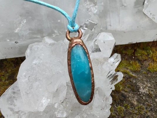 "Nekonečné Nebe" Amulet Hemimorfit galvanoplastika