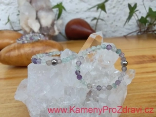 Prsten - Fluorit - kuličky broušené 2,5mm - "Hlava v oblacích"