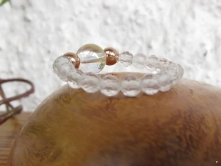 Prsten - Křišťál & Andělská aura - kuličky 3mm - "Ochranný"