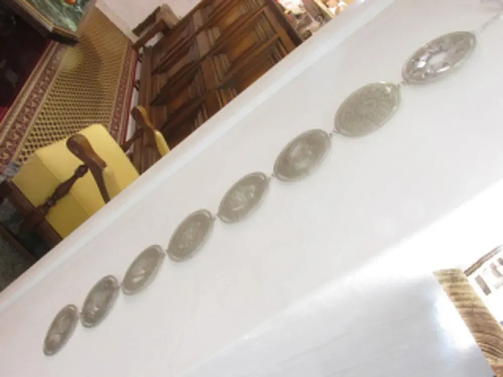 Orgonitové čakry, závěs duhově stříbrný s vločkami plátkového zlata "Harmonizace celého čakrového systému"