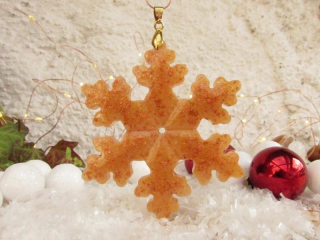 Vánoční orgonitová sněhová vločka - zlatě zářivá