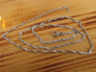 Řetízek nerez ocel  - kroucený, 45+5cm