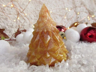 Vánoční orgonitový stromeček - zlatě zářivý