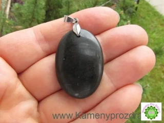Šungitový přívěsek - kabošon, A kvalita - ochrana před negativní energií a elektrosmogem *005