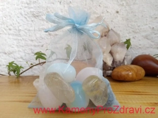 Dárkový sáček organzový, velký modrý