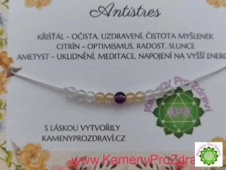 Náramek "Antistres" - ametyst, citrín, křišťál