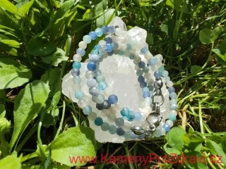 Trolleit - náhrdelník broušené kuličky "Moře klidu"