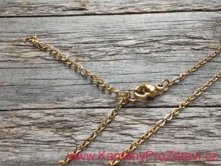 Řetízek nerez ocel, zlatá barva - klasický vzhled, 45+5cm