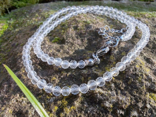 "Zrcadlo duše" náhrdelník Křišťál, broušené kuličky 4mm