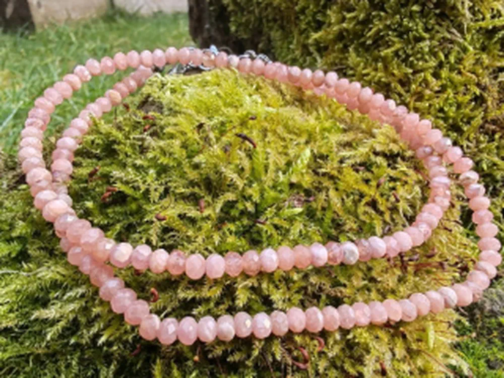 Rodochrozit náhrdelník - broušené rondelky "S Láskou"