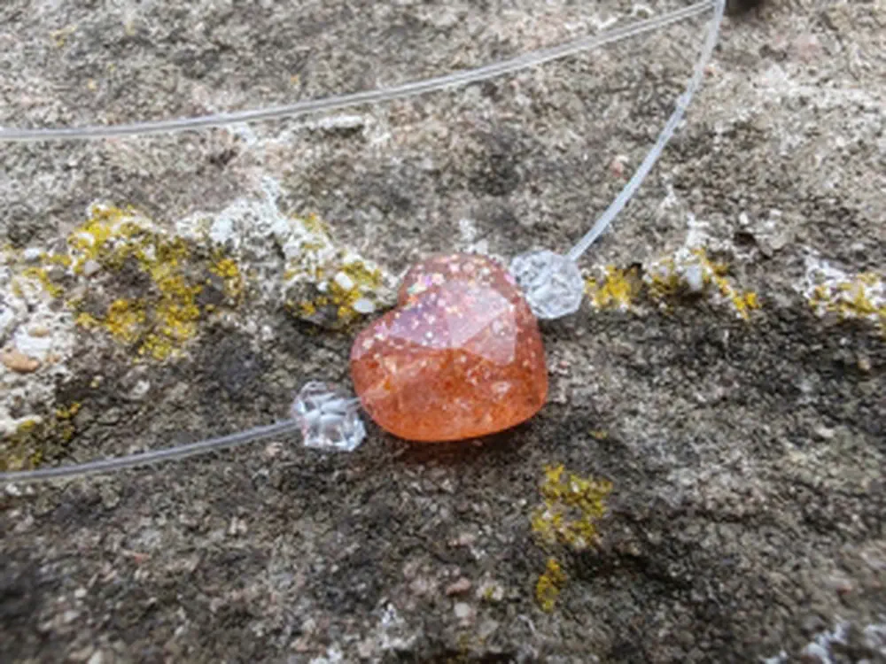 Velejemný náhrdelník "Sluncem políbená", sluneční kámen, herkimer diamant 