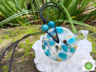 "Hlas tvořivé duše" - orgonitový přívěsek pro Krční - 5. čakru