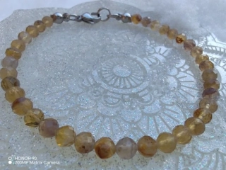 DÁREK k nákupu Náramek - Fluorit žlutý - kuličky broušené 4mm - "Radost a tvořivost"