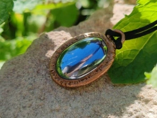 "Kosmický Pramen Křemíku" Amulet Terahertz v surové mědi