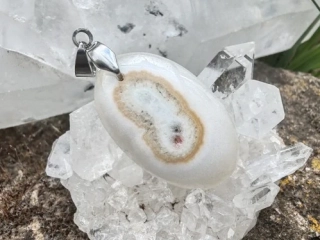 "Světelný průvodce" přívěsek Solar quartz, kabošon & nerez ocel *10