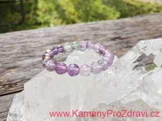 Prsten - Fluorit - kuličky broušené 3,3mm - "Hlava v oblacích"